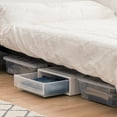 IRIS USA Under Bed Plastic Storage Box with Drawer, White
