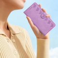 thumbnail image 3 of Dteck for iPhone 11 Case with Card Holder, [Kickstand][Wrist Strap][Card Holder Slots] Butterfly Floral Embossed PU Leather Flip Cover for iPhone 11,Purple, 3 of 6