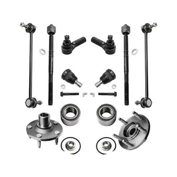 Front Wheel Hub Ball Joint Tie Rod End Kit - Compatible with 2005 - 2009 Ford Escape 2006 2007 2008