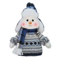 Eosunjian Christmas Snowman Doll Plush Toy Stuffed Snowman Figurine Xmas Ornaments for Home Decorations Tabletop Centerpieces Fireplace Party