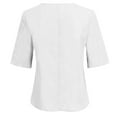 thumbnail image 5 of Summer Saving Wycnly Womens Blouses and Tops Dressy Casual Solid Plus Size Soft Breathable Cotton Linen Tshirts Summer Plain V-Neck Elbow-Length Cute Tees Tops White m, 5 of 5