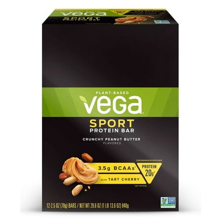 Vega Sport Plant Protein Bar, Chocolate Peanut Butter, 15g Protein, 12