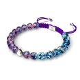 thumbnail image 1 of Purple Elixir | Silver | Firefly Glass Macrame Bracelet, 1 of 9