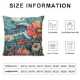 thumbnail image 5 of SHANXI Spring Throw Pillow Covers Square Botanical Abstract Floral Dragonfly Leaves Bohemian red Green Blue Velvet Comfortable Decorative Couch 22x22in, 5 of 5