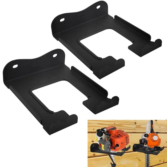 VANROUG 2PCS Garage Organizer Trimmer Rack, Heavy Duty Weeder Eater Hanger Trimmer Hanger, Weedeater Hangers for Garage Wall, Garden Tool Organizer, Tool Hangers for Garage Wall, Black Metal