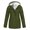 Army Green, variant on Women Winter Coat Fleece-lined Hooded Press Button Zipper Closure Outerwear Mid Length Plus Size Solid Color Parka with Pockets Warm Down Jacket