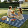 thumbnail image 4 of Navy Blue Striped Indoor Outdoor Rugs 3x5 Ft, Minimalism Stripes Modern Vintage Farmhouse Abstract Outdoor Patio Rugs Mat Washable Outside Area Rugs Carpet for Porch Deck RV Camping Balcony Backyard, 4 of 9