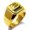 Gold, variant on Stainless Steel Letter E Initial 3D Monogram Engraved Engraved Square Flat Top Biker Style Polished Signet Ring