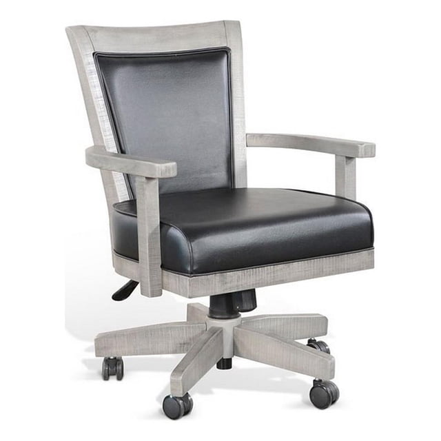 Zeka Chaise de Jeu avec Roues - Inclinaison - Pivotement et Levage à Gaz - Acajou Gris