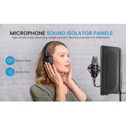 iDance Foldable Absorbent Microphone Isolation Shield, 3 Microphone Isolator Panels, Studio Recording Mic Vocal Isolation Shield, Foldable Sound Shield, Sound Isolator Panels for Recording