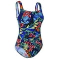 thumbnail image 3 of Mycoco Women's One Piece Swimsuit Shirred Tummy Control Bathing Suit Tank Modest Swimwear, 3 of 6