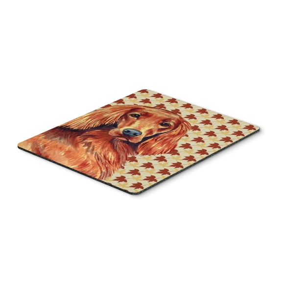 "Irish Setter Fall Leaves Portrait Mouse Pad Hot Pad or Trivet"