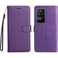 thumbnail image 2 of case for Xiaomi Poco F4 5G Wallet Phone Case with Card Holder for Women, Poco F4 5G Case Luxury Simple Solid Color PU Leather Flip Case Cover for Xiaomi Redmi K40S CS Violet, 2 of 18