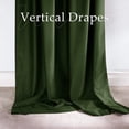 thumbnail image 4 of NICETOWN Olive Green Blackout Velvet Curtains 120" Length, Energy Saving Heat Blocking Drapes for High Ceiling Living Room, Elegant Thick Velvet Window Panels for Privacy Protection, Set of 2, 4 of 7