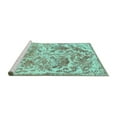 thumbnail image 2 of Ahgly Company Machine Washable Indoor Round Persian Turquoise Blue Bohemian Area Rugs, 3' Round, 2 of 4