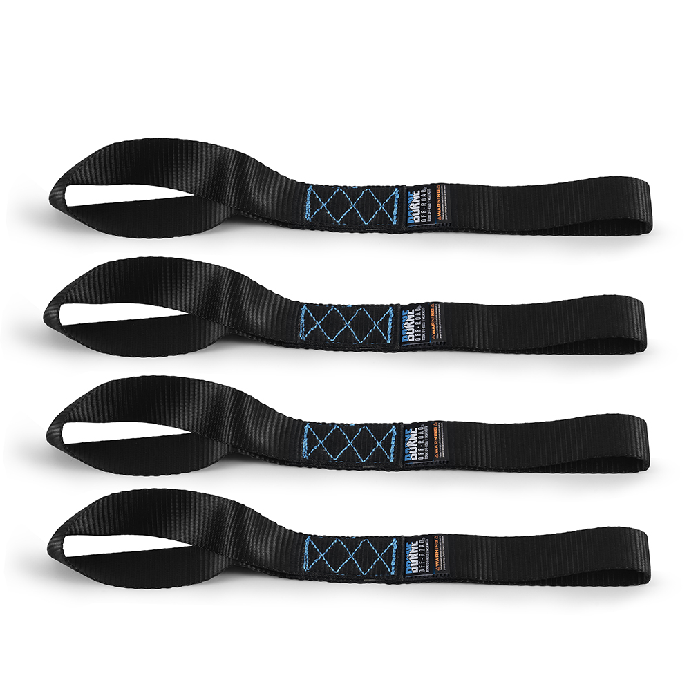 Borne OffRoad Soft Loop TieDown Straps, Black