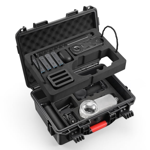 Carrying Case for Insta360 X4, Waterproof Travel Case Organizer for Insta 360 X4 Accessories with Double Layers, Large Storage, Hard Shell, for Charging Hub, Bullet Time, Metal Cage