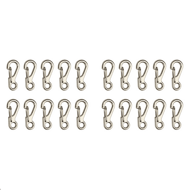 20X Mini Alloy Carabiner Clip Tiny Spring Snap Hook Carabiners for Backpack Keychains Accessories(Silver)