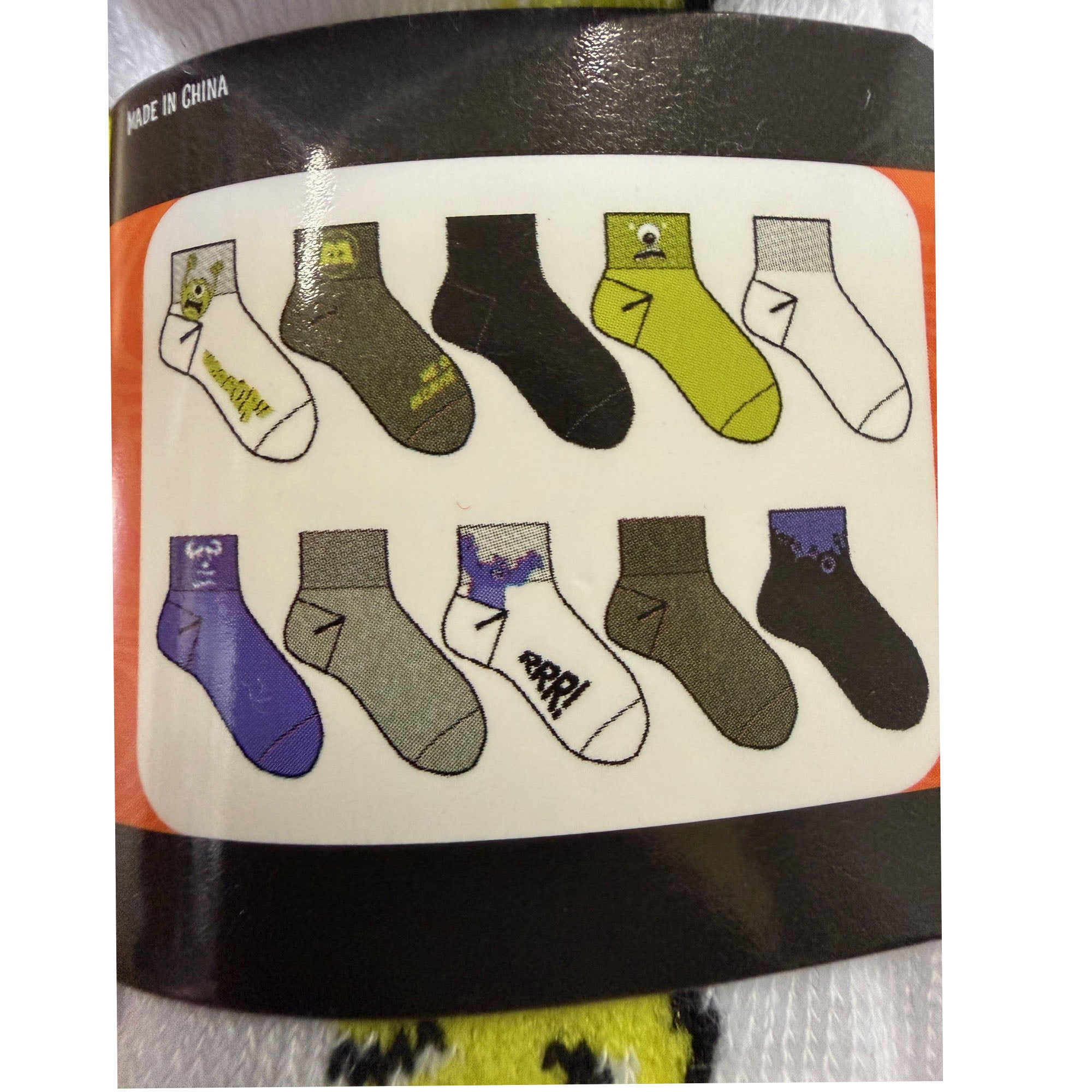 Monsters Inc. 10-Pack Unisex Ankle Socks Assorted Colors and Designs 6-12