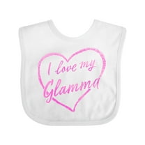 Inktastic I Love My Glamma in Pink Chalk Heart Boys or Girls Baby Bib