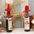 thumbnail image 3 of Mini bufandas de Papá Noel para decoración de botella de vino de punto rojo, bufanda cómoda, suministros de decoración de fiesta de año nuevo, accesorio de moda de invierno, 3 of 5