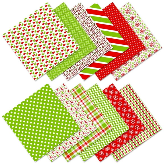 Monebena 24 Sheet Christmas Pattern Paper Pack Merry Christmas Scrapbook Specialty Paper Double-Sided Collection Green Red Decorative Craft Paper Folded Flat for Card Making Scrapbook M01