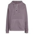 thumbnail image 6 of felwors Women Hoodies Casual Button Down Sweatshirt Drawstring Long Sleeve Pullover Fall Winter Clothes with Pockets Purple, XXL, 6 of 6