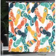 thumbnail image 3 of Ambesonne Summer Shower Curtain, Colorful Flip Flops Pattern, 69"Wx70"L, Orange Seafoam, 3 of 4