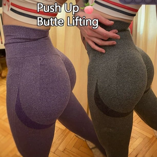 Women's Bubble Butt Lifting Up Slim Exercise High Waist Leggings Yoga Pants