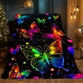 thumbnail image 6 of Colorful Butterflies HD Printed Blanket Soft and Warm Flannel Blanket for Travel Camping Sofa Livingroom Couch Chair Bed Gift for Family or Friends, 6 of 7