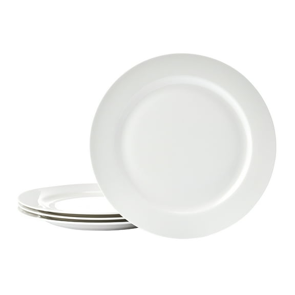 Fitz and Floyd Nevaeh White Classic Rim 10.5" Round Bone China Dinner Plates (4 Count)
