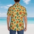 thumbnail image 5 of Haiem Leaves Avocado Printed Hawaiian Shirt for Men - Men’s Casual Beach Summer Shirts - Stretch Fabric with Modern Fit-Small, 5 of 7