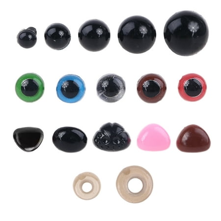 

50pcs/set Pink/Black/Brown/Colorful Triangle Nose Round Safety Eyes with Washers for Bear Puppet Dolls Toys Accessories