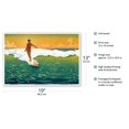thumbnail image 2 of Duke Kahanamoku Surfing - Honolulu Hawaii - Vintage Colored Woodblock Print by Charles W. Bartlett c.1918 - Master Art Print (Unframed) 13in x 19in, 2 of 4