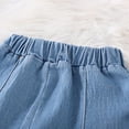 thumbnail image 4 of Kids Girls Personality Fashion Pants Elastic High Waist Wide Leg Denim Pants Girls Jeans for Toddler Girls 5-6 Years, 4 of 8