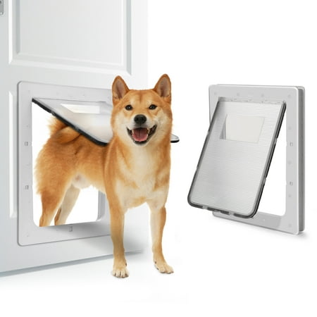 Pet Door, Ownpets X-Large Pet Wall Doors with Plastic Flap Door, Easy to Install Sturdy & Durable Pet Screen Door, Fit Small, Large and Extra Large Dogs (WHITE)