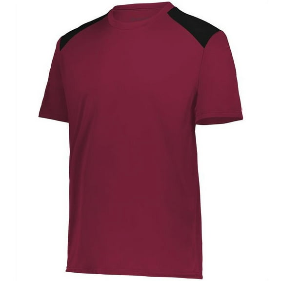 Holloway 223601.388.XS Youth Momentum Team T-Shirt, Maroon & Black - Extra Small