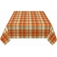 thumbnail image 4 of Checkered Fall Tablecloth Rectangle 60x104 Inch,Burnt Orange Retro Plaid Table Cloth,Stain Resistance Polyester Autumn Thanksgiving Indoor Outdoor Table Covers for Kitchen Dining Parties Picnic, 4 of 6