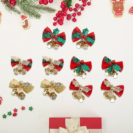

10Pcs/Set Christmas Style Bell Decor Creative Fabric Beautiful Handmade Bell Pendant for Home Black Fabric