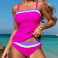 thumbnail image 2 of HAPIMO Womens Tankini Swimsuits Color Block Double Strap Top with Bottom Two Piece Bathing Suits Summer Beach Pool Swimwear for Women Hot Pink S, 2 of 6