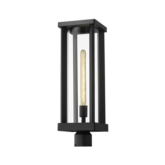 1 Light Outdoor Post Mount Fixture Frame Finish Black