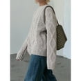 thumbnail image 5 of Women’s Ribbed Crewneck Fuzzy Knit Sweater – Long Sleeve Chunky Pullover Top Cozy Warm Fall Winter Outfit Christmas Gift 2025, 5 of 6