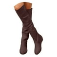 thumbnail image 3 of YLYL Women Suede Over the Knee High Boots Pointed Toe Chunky Heel Pull on Winter Long Boots, 3 of 6