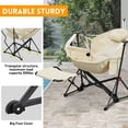 thumbnail image 4 of Ainfox Foldable Portable Rocking Camping Chairs with Footrest, Cup Holder, Pillow, Khaki, 4 of 12