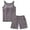 Dark Gray, variant on Hontri Women's Built-in Bra Pajama Set - Summer Sleeveless Top & Shorts with Chest Pad, Breathable Sleepwear (2-Pack) (Grey | XL)