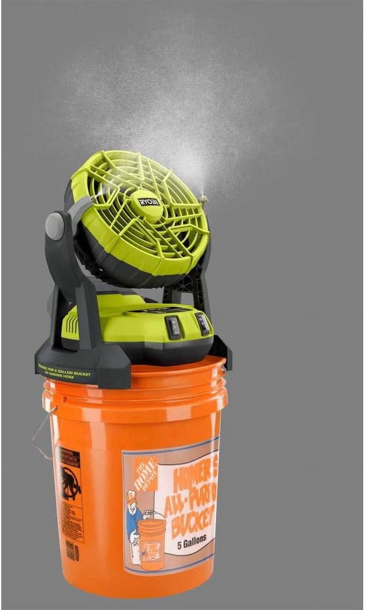 Ryobi ONE+ Misting Capability with 2 Brass Nozzlesl Misting Fan