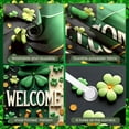 thumbnail image 4 of Green Theme St. Patrick's Day Banner Clover Pattern Backdrop Horseshoe Design Gold Coin Accent Lucky Banner for St. Patrick's Day Party Celebration Indoor Decoration, 4 of 9