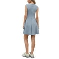 thumbnail image 3 of Sleeveless Dress for Women Casual Crew Neck A Line Swing Mini Tank Dresses XS Grey Blue, 3 of 6