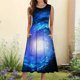 thumbnail image 1 of WILLBEST Vestido Casual Para Mujer, Vestido Informal Con Estampado De Cielo Estrellado Y Bolsillos Sin Mangas Para Mujer 214, 1 of 3