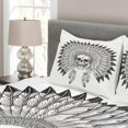 thumbnail image 3 of Ambesonne Tribal Quilted Bedspread Set 3 Pcs, Skull, King Size, Charcoal Grey White, 3 of 4
